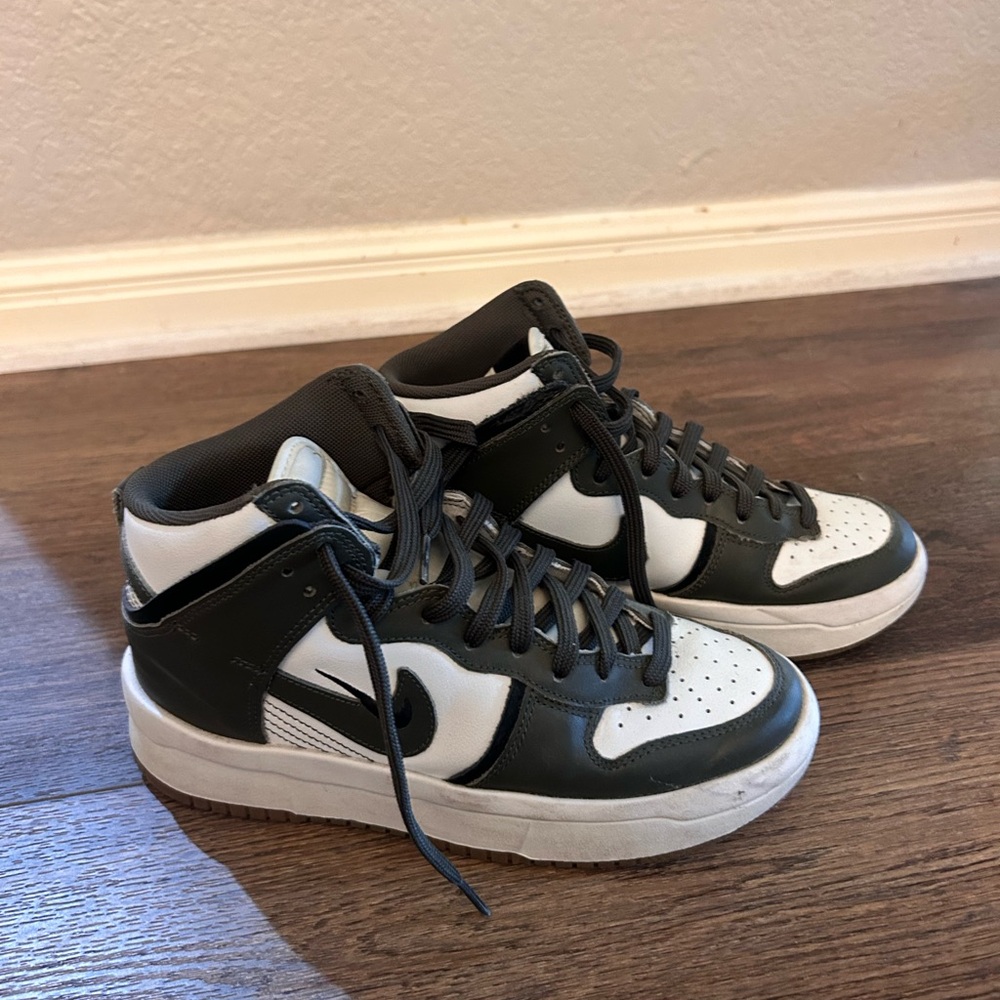 Nike Dunk High-Top Sneakers - Army Green and White